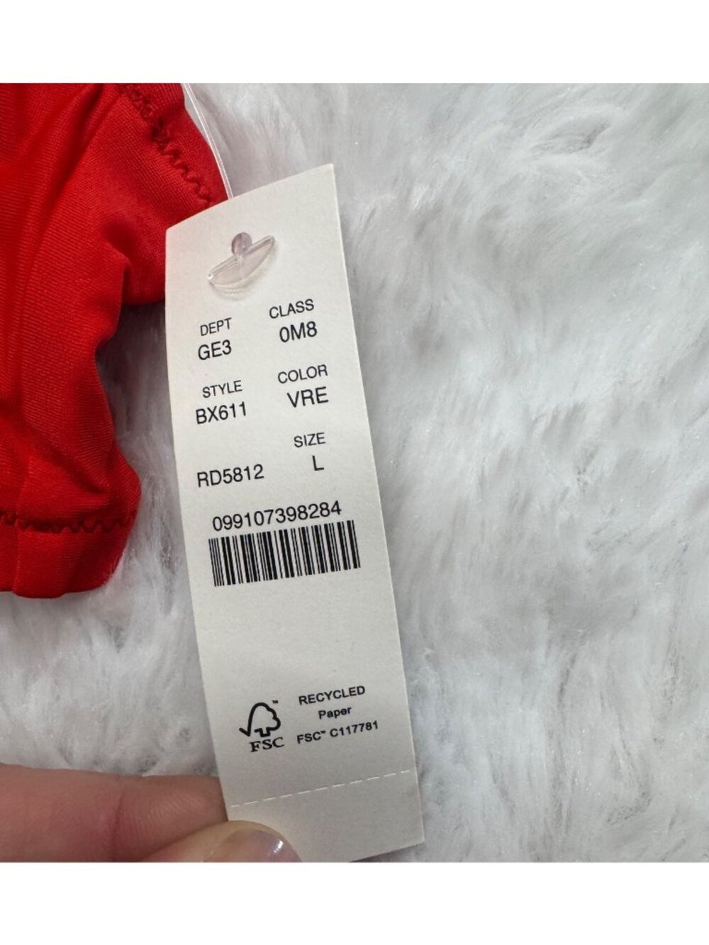 J.Crew Red Bikini Top Adjustable Back Lined Heritage Scoop Neck Bikini Top Large - Picture 3 of 10